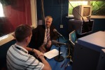 Being interviewed at Radio Royal